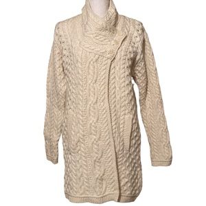 Arancrafts Ireland Merino Wool Long Cardigan